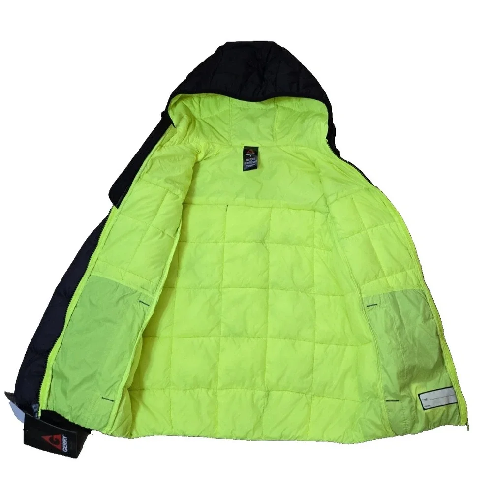 Gerry Boys Torque Puffer Size Small‎ Black/Flourscent Yellow NWT